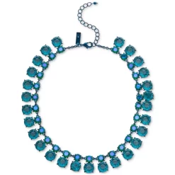 New 🎉 INC International Concepts Metallic Blue-Tone Color Mixed Stone Statement Necklace, 16 + 3 Extender, Created For Macy's 😀 -Inc International Sales unnamed file 1004