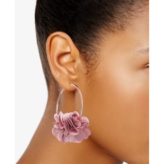 Budget ๐งจ INC International Concepts Fabric Flower Hoop Earrings, Created For Macy's Wine โ๏ธ 7 Budget ๐งจ INC International Concepts Fabric Flower Hoop Earrings, Created For Macy's Wine โ๏ธ - Image 5