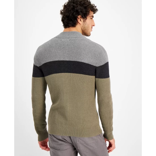 New ๐ INC International Concepts Men's Cotton Colorblocked Full-Zip Sweater, Created For Macy's Port ๐งจ 6 New ๐ INC International Concepts Men's Cotton Colorblocked Full-Zip Sweater, Created For Macy's Port ๐งจ - Image 4