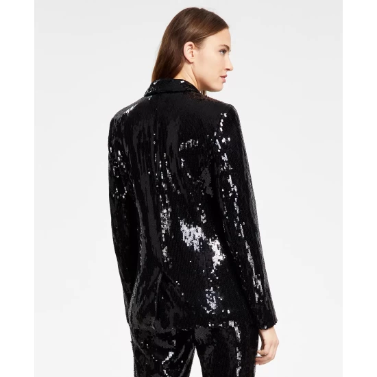 Buy π₯ INC International Concepts π© Women's Sequin Blazer, Created For Macy's Deep Black π€© 6 Buy π₯ INC International Concepts π© Women's Sequin Blazer, Created For Macy's Deep Black π€© - Image 4