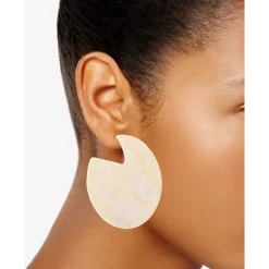 New 🛒 INC International Concepts Gold-Tone Large Solid Color Hoop Earrings, 2.35, Created For Macy's White ✔️ -Inc International Sales unnamed file 1060