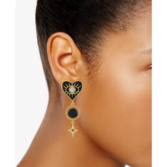 Best deal ๐ INC International Concepts Gold-Tone Mixed Stone Color Evil Eye Heart Statement Earrings, Created For Macy's Black ๐ 5 Best deal ๐ INC International Concepts Gold-Tone Mixed Stone Color Evil Eye Heart Statement Earrings, Created For Macy's Black ๐ - Image 3