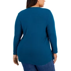 Budget 😍 INC International Concepts Plus Size Ribbed V-Neck Top, Created For Macy's Teal Kingfisher 👏 15 Budget 😍 INC International Concepts Plus Size Ribbed V-Neck Top, Created For Macy's Teal Kingfisher 👏 -Inc International Sales unnamed file 1147