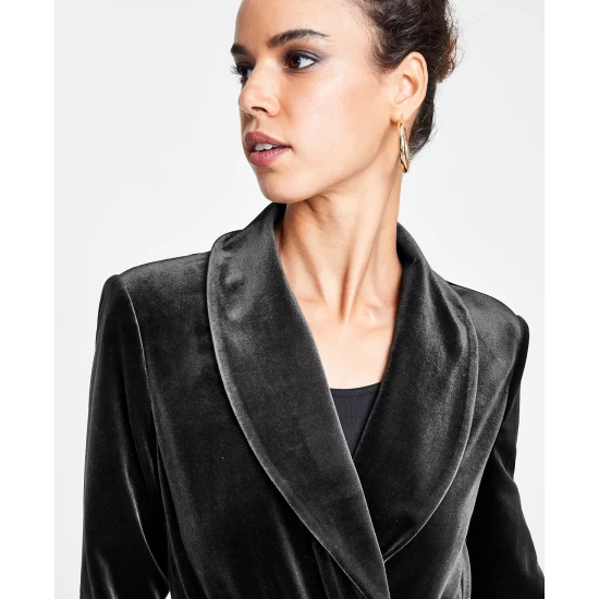 Brand new ๐ INC International Concepts Petite Velvet Wrap Jacket, Created For Macy's Teal Kingfisher ๐ฏ 5 Brand new ๐ INC International Concepts Petite Velvet Wrap Jacket, Created For Macy's Teal Kingfisher ๐ฏ - Image 3