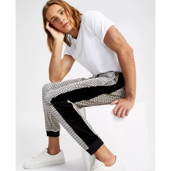 Buy ⭐ INC International Concepts Men's Squiggly Lines Printed Drawstring Velour Pants, Created For Macy's Deep Black 🥰 10 Buy ⭐ INC International Concepts Men's Squiggly Lines Printed Drawstring Velour Pants, Created For Macy's Deep Black 🥰 - Image 8