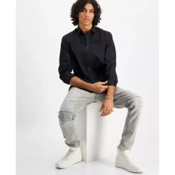 Promo 😉 INC International Concepts I.N.C. International Concepts® Men's Regular-Fit 👕 Shirt With Faux-Leather Trim, Created For Macy's Deep Black 🔔 10 Promo 😉 INC International Concepts I.N.C. International Concepts® Men's Regular-Fit 👕 Shirt With Faux-Leather Trim, Created For Macy's Deep Black 🔔 -Inc International Sales unnamed file 1191