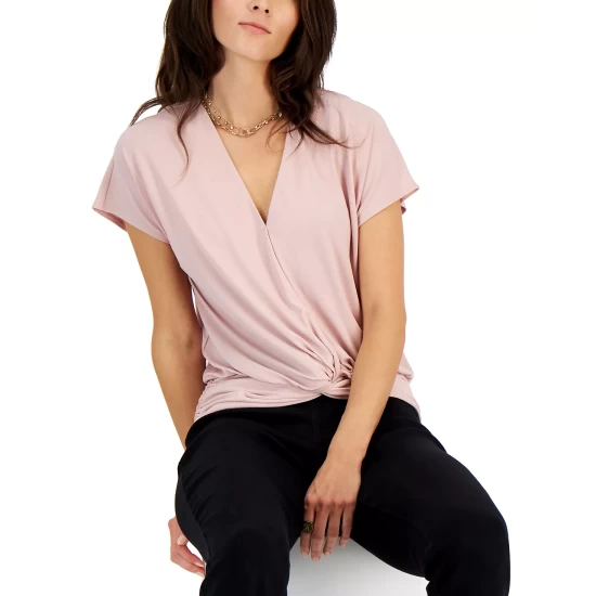 Buy ๐ INC International Concepts ๐ฉ Women's Faux-Wrap Knot-Hem Top, Created For Macy's Pale Mauve ๐ 8 Buy ๐ INC International Concepts ๐ฉ Women's Faux-Wrap Knot-Hem Top, Created For Macy's Pale Mauve ๐ - Image 6