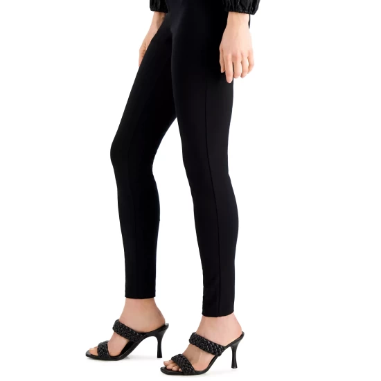 Budget 🛒 INC International Concepts Petite High-Waisted Ponté-Knit Curve Creator Pants, Created For Macy's Deep Black ⌛ 6 Budget 🛒 INC International Concepts Petite High-Waisted Ponté-Knit Curve Creator Pants, Created For Macy's Deep Black ⌛ - Image 4