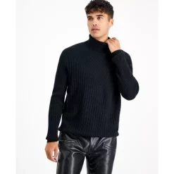 Brand new 🎁 INC International Concepts Men's Cashmere Mixed-Stitch Turtleneck Sweater, Created For Macy's Deep Black 🔔 10 Brand new 🎁 INC International Concepts Men's Cashmere Mixed-Stitch Turtleneck Sweater, Created For Macy's Deep Black 🔔 -Inc International Sales unnamed file 1304
