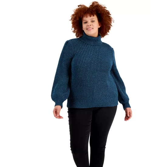 Best Sale โ๏ธ INC International Concepts Plus Size Ribbed Turtleneck Sweater, Created For Macy's Black Shine ๐ 5 Best Sale โ๏ธ INC International Concepts Plus Size Ribbed Turtleneck Sweater, Created For Macy's Black Shine ๐ - Image 3