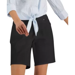 Best Pirce 🤩 INC International Concepts 👩 Women's Curvy Mid Rise Pull-On Bermuda Shorts, Created For Macy's Deep Black 👍 -Inc International Sales unnamed file 1411