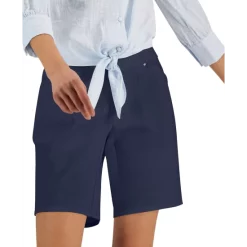 Best Pirce 🤩 INC International Concepts 👩 Women's Curvy Mid Rise Pull-On Bermuda Shorts, Created For Macy's Deep Black 👍 -Inc International Sales unnamed file 1412