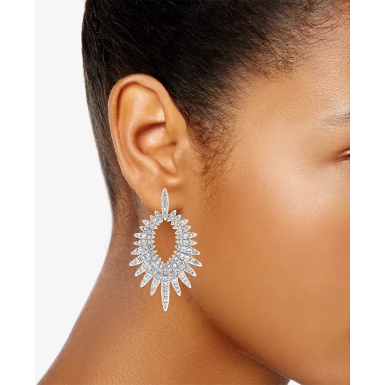 Best Sale ⭐ INC International Concepts Silver-Tone Pavé Starburst Doorknocker Drop Earrings, Created For Macy's 😍 5 Best Sale ⭐ INC International Concepts Silver-Tone Pavé Starburst Doorknocker Drop Earrings, Created For Macy's 😍 - Image 3