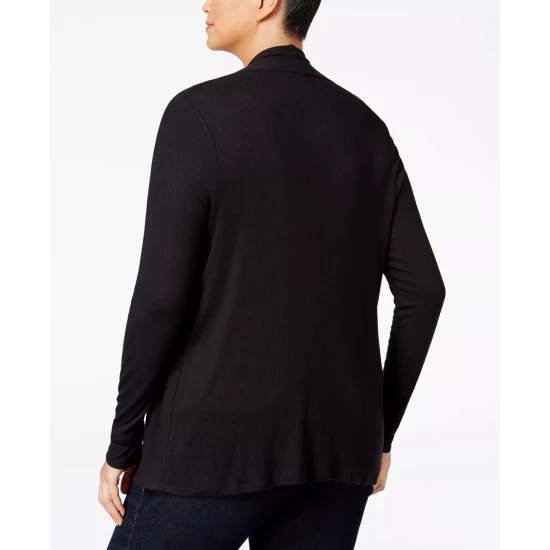 Cheap 🤩 INC International Concepts Plus Size Draped Cardigan, Created For Macy's Black 🎁 5 Cheap 🤩 INC International Concepts Plus Size Draped Cardigan, Created For Macy's Black 🎁 - Image 3