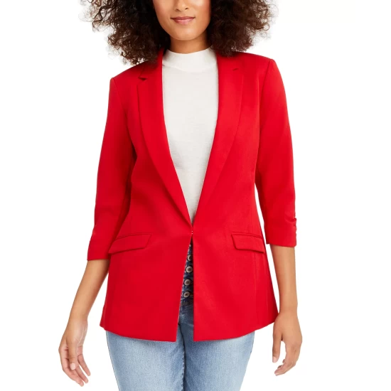 Best Pirce 🎉 INC International Concepts 👩 Women's Menswear Blazer, Created For Macy's Real Red 😀 10 Best Pirce 🎉 INC International Concepts 👩 Women's Menswear Blazer, Created For Macy's Real Red 😀 - Image 8