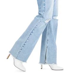 Coupon โ INC International Concepts ๐ฉ Women's High Rise Ripped Cropped Wide-Leg ๐ Jeans, Created For Macy's Light Indigo ๐