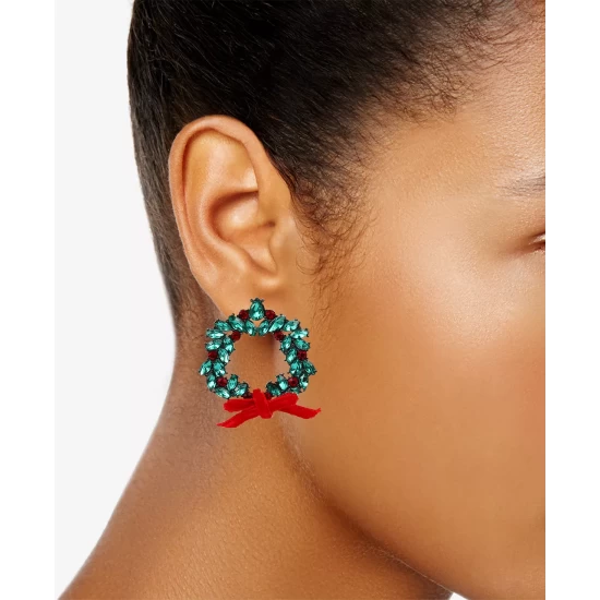 Coupon 🧨 INC International Concepts Holiday Lane Hematite-Tone Red & Green Crystal Wreath Drop Earrings, Created For Macy's Multi ❤️ 5 Coupon 🧨 INC International Concepts Holiday Lane Hematite-Tone Red & Green Crystal Wreath Drop Earrings, Created For Macy's Multi ❤️ - Image 3
