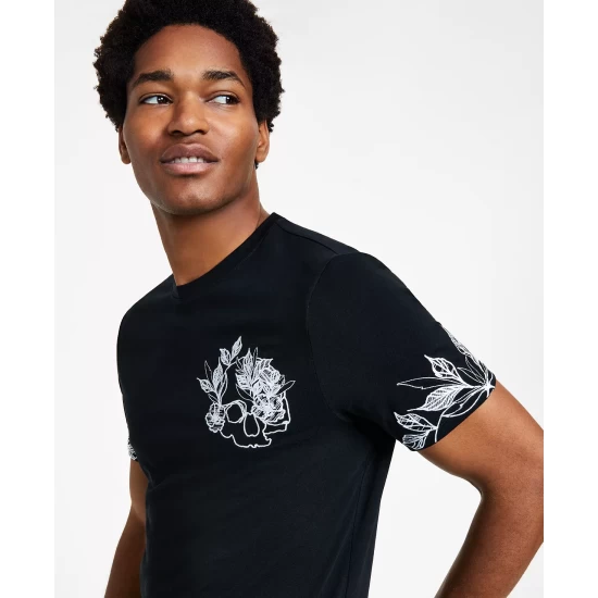 Best Sale 🔔 INC International Concepts Men's Romeo Classic-Fit Short-Sleeve Floral T-Shirt, Created For Macy's Deep Black ✔️ 5 Best Sale 🔔 INC International Concepts Men's Romeo Classic-Fit Short-Sleeve Floral T-Shirt, Created For Macy's Deep Black ✔️ - Image 4