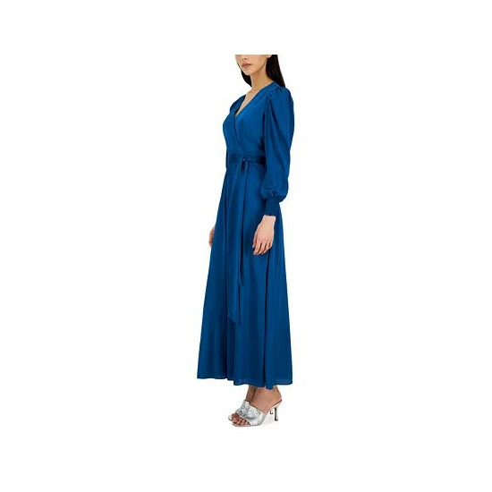 Brand new 🎉 INC International Concepts 👩 Women's Surplice-Neck Smocked-Cuff Maxi 👗 Dress, Created For Macy's Aqua Lake 💯 5 Brand new 🎉 INC International Concepts 👩 Women's Surplice-Neck Smocked-Cuff Maxi 👗 Dress, Created For Macy's Aqua Lake 💯 - Image 3