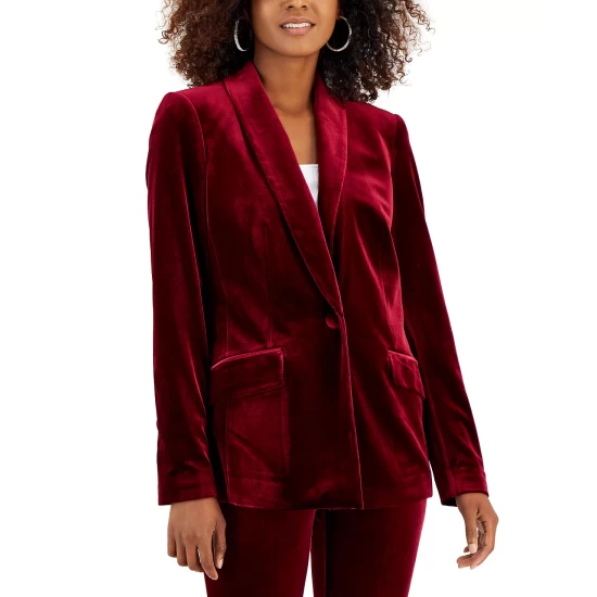 Discount 🌟 INC International Concepts 👩 Women's Velvet Blazer, Created For Macy's Royal Velvet 😍 6 Discount 🌟 INC International Concepts 👩 Women's Velvet Blazer, Created For Macy's Royal Velvet 😍 - Image 4