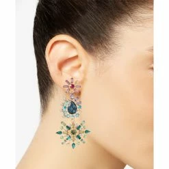 Flash Sale 🧨 INC International Concepts Gold-Tone Mixed Stone Snowflake Triple Drop Earrings, Created For Macy's Multi ✔️ -Inc International Sales unnamed file 1602