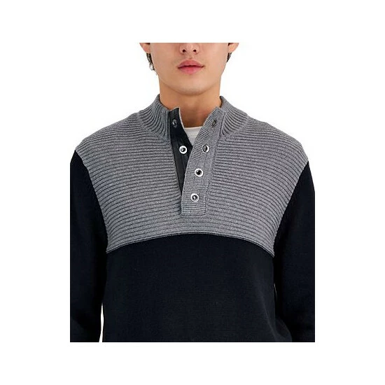 Top 10 😀 INC International Concepts Men's Colorblocked Mock Neck Sweater Created For Macy's Heather Grey ❤️ 5 Top 10 😀 INC International Concepts Men's Colorblocked Mock Neck Sweater Created For Macy's Heather Grey ❤️ - Image 3