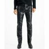 Best Pirce 👏 INC International Concepts Men's Slim-Straight Fit Faux-Leather 👖 Jeans, Created For Macy's Deep Black ⌛