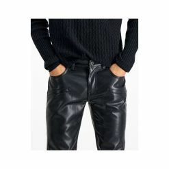 Best Pirce 👏 INC International Concepts Men's Slim-Straight Fit Faux-Leather 👖 Jeans, Created For Macy's Deep Black ⌛ -Inc International Sales unnamed file 1644