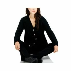 New 🔔 INC International Concepts 👩 Women's Rhinestone-Button Chunky Cardigan, Created For Macy's Deep Black 😉 -Inc International Sales unnamed file 1659