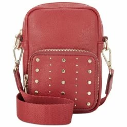 Deals ✨ INC International Concepts Haldi Zip-Around Studded Crossbody, Created For Macy's True Red 👏