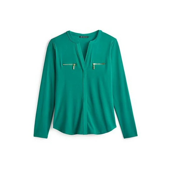 Top 10 π INC International Concepts π© Women's Zip-Pocket Blouse, Created For Macy's Forever Green π 5 Top 10 π INC International Concepts π© Women's Zip-Pocket Blouse, Created For Macy's Forever Green π - Image 3