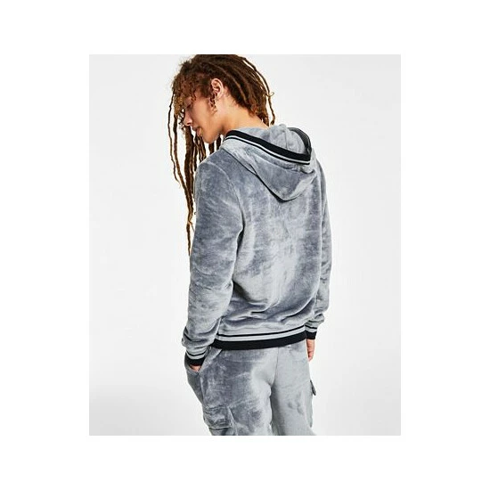 Best Pirce 🌟 INC International Concepts I.N.C. International Concepts® Men's Regular-Fit Ribbed Velour Hoodie, Created For Macy's Rain Forest 👏 4 Best Pirce 🌟 INC International Concepts I.N.C. International Concepts® Men's Regular-Fit Ribbed Velour Hoodie, Created For Macy's Rain Forest 👏 - Image 2