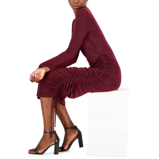 Cheap 👍 INC International Concepts 👩 Women's Metallic Dot Long-Sleeve Smocked 👗 Dress, Created For Macy's Deep Black ⌛ 6 Cheap 👍 INC International Concepts 👩 Women's Metallic Dot Long-Sleeve Smocked 👗 Dress, Created For Macy's Deep Black ⌛ - Image 4