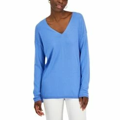 Best deal 😍 INC International Concepts 👩 Women's Solid V-Neck Sweater, Created For Macy's Ebb And Flow ⌛