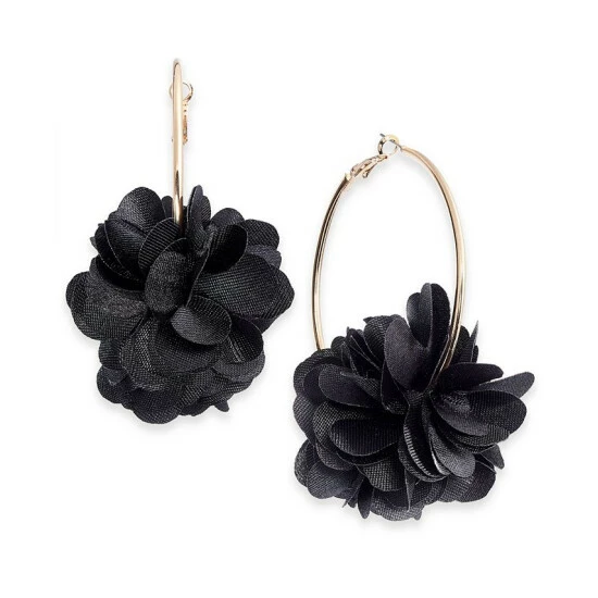 Budget ๐งจ INC International Concepts Fabric Flower Hoop Earrings, Created For Macy's Wine โ๏ธ 3 Budget ๐งจ INC International Concepts Fabric Flower Hoop Earrings, Created For Macy's Wine โ๏ธ