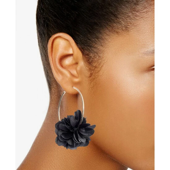 Budget ๐งจ INC International Concepts Fabric Flower Hoop Earrings, Created For Macy's Wine โ๏ธ 4 Budget ๐งจ INC International Concepts Fabric Flower Hoop Earrings, Created For Macy's Wine โ๏ธ - Image 2
