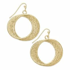 Best reviews of ๐คฉ INC International Concepts Gold-Tone Diamond-Cut Multi-Row Twisted Circle Drop Earrings, Created For Macy's โจ