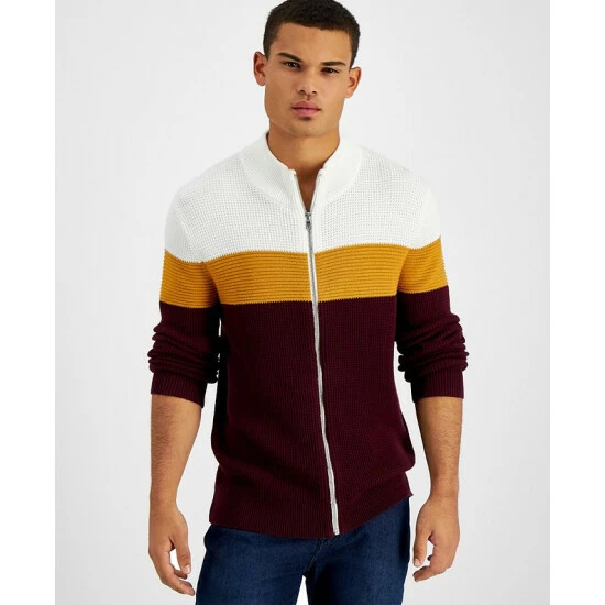 New ๐ INC International Concepts Men's Cotton Colorblocked Full-Zip Sweater, Created For Macy's Port ๐งจ 3 New ๐ INC International Concepts Men's Cotton Colorblocked Full-Zip Sweater, Created For Macy's Port ๐งจ