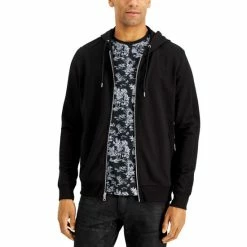 Budget 😍 INC International Concepts Men's INC Fortune Full Zip Hoodie, Created For Macy's Deep Black 🔔