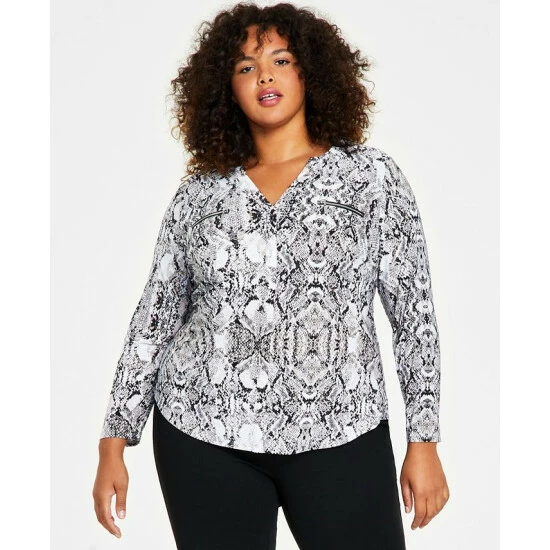 Discount ๐คฉ INC International Concepts Plus Size Zip-Pocket Top, Created For Macy's Cheetah ๐ 3 Discount ๐คฉ INC International Concepts Plus Size Zip-Pocket Top, Created For Macy's Cheetah ๐