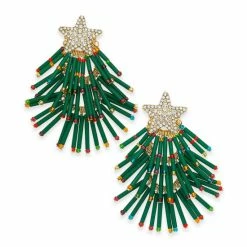 Cheap ๐ INC International Concepts Holiday Lane Gold-Tone Pavรฉ & Multicolor Bead Holiday Tree Drop Earrings, Created For Macy's ๐