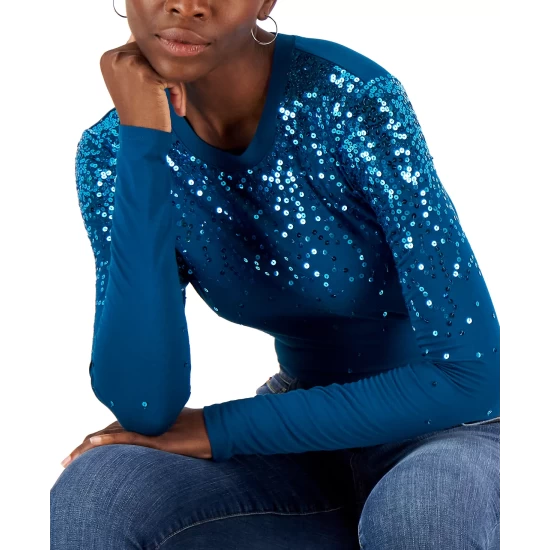 Cheapest ๐ฅ INC International Concepts ๐ฉ Women's Long-Sleeve Sequin Top, Created For Macy's Washed White ๐ 4 Cheapest ๐ฅ INC International Concepts ๐ฉ Women's Long-Sleeve Sequin Top, Created For Macy's Washed White ๐ - Image 3