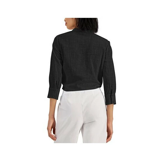 Wholesale ๐ INC International Concepts ๐ฉ Women's Tie-Hem Button-Down Top, Created For Macy's Blue Sky ๐ 4 Wholesale ๐ INC International Concepts ๐ฉ Women's Tie-Hem Button-Down Top, Created For Macy's Blue Sky ๐ - Image 2