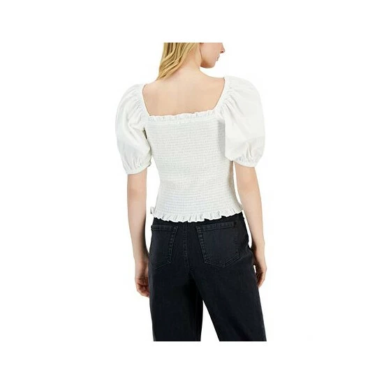Discount ๐ INC International Concepts ๐ฉ Women's Puff-Sleeve Smocked Top, Created For Macy's Blue Marine ๐ 4 Discount ๐ INC International Concepts ๐ฉ Women's Puff-Sleeve Smocked Top, Created For Macy's Blue Marine ๐ - Image 2