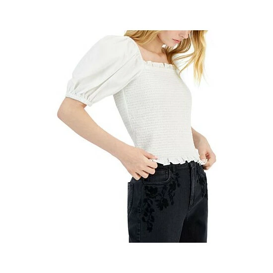 Discount ๐ INC International Concepts ๐ฉ Women's Puff-Sleeve Smocked Top, Created For Macy's Blue Marine ๐ 5 Discount ๐ INC International Concepts ๐ฉ Women's Puff-Sleeve Smocked Top, Created For Macy's Blue Marine ๐ - Image 3