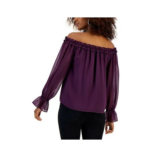 Deals ๐ฏ INC International Concepts ๐ฉ Women's Off-The-Shoulder Ruffled Blouse, Created For Macy's Black Berry Vin ๐คฉ 4 Deals ๐ฏ INC International Concepts ๐ฉ Women's Off-The-Shoulder Ruffled Blouse, Created For Macy's Black Berry Vin ๐คฉ - Image 2
