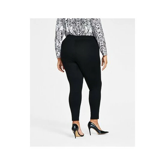 Discount 😍 INC International Concepts Plus Size Skinny Pull-On Ponte Pants, Created For Macy's Deep Black 🛒 4 Discount 😍 INC International Concepts Plus Size Skinny Pull-On Ponte Pants, Created For Macy's Deep Black 🛒 - Image 2