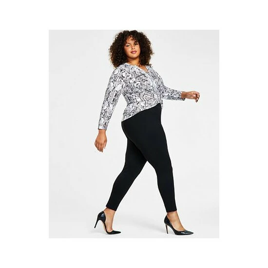 Discount 😍 INC International Concepts Plus Size Skinny Pull-On Ponte Pants, Created For Macy's Deep Black 🛒 7 Discount 😍 INC International Concepts Plus Size Skinny Pull-On Ponte Pants, Created For Macy's Deep Black 🛒 - Image 5