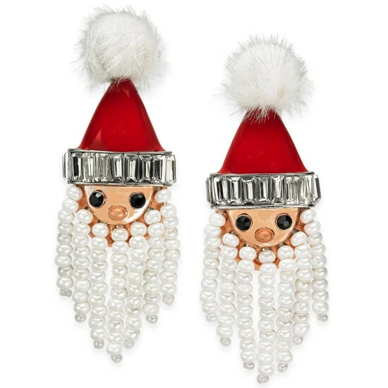 Best Sale ⌛ INC International Concepts Holiday Lane Silver-Tone Crystal, Bead & Pom-Pom Bead Santa Drop Earrings, Created For Macy's Multi ❤️ 3 Best Sale ⌛ INC International Concepts Holiday Lane Silver-Tone Crystal, Bead & Pom-Pom Bead Santa Drop Earrings, Created For Macy's Multi ❤️