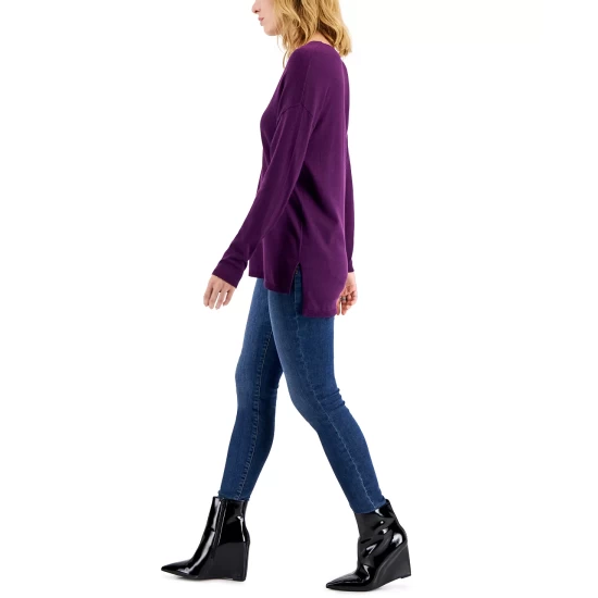 Brand new ⌛ INC International Concepts 👩 Women's Solid V-Neck Sweater, Created For Macy's Coral 💄 Lipstick 🌟 7 Brand new ⌛ INC International Concepts 👩 Women's Solid V-Neck Sweater, Created For Macy's Coral 💄 Lipstick 🌟 - Image 5